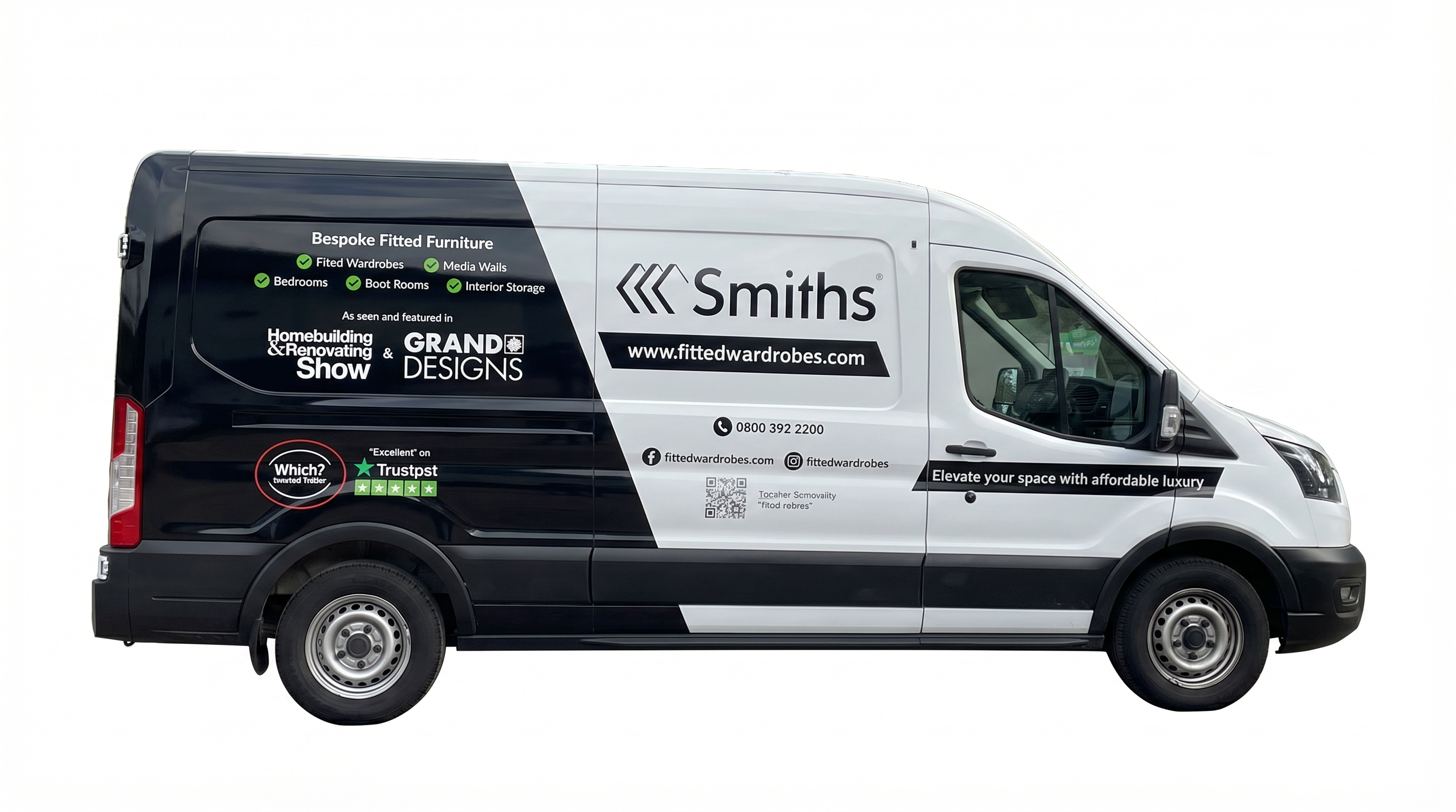 Smiths Fitted Wardrobes branded van delivering bespoke furniture across England