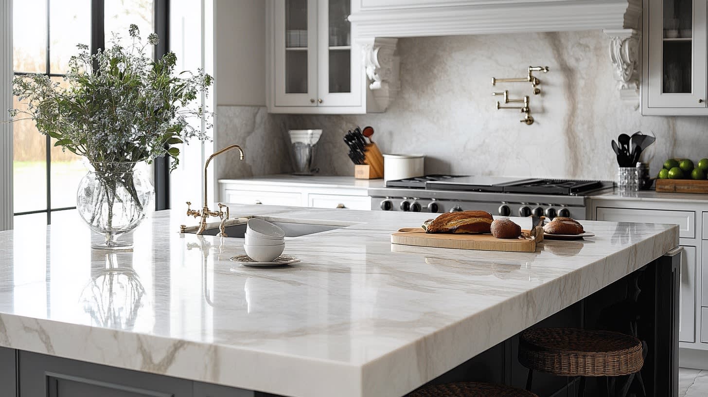 Marble kitchen worktop