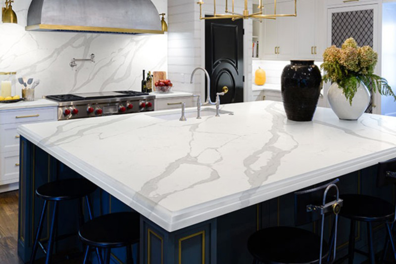 Quartz worktop in a luxury kitchen